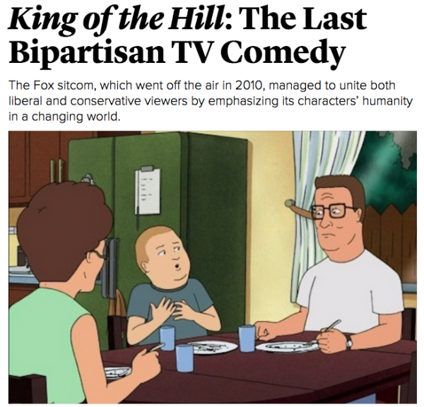 Fox's 'King of the Hill' Was the Last Bipartisan TV Comedy - The Atlantic